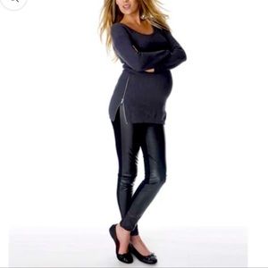 Seraphine CiCi Faux Leather Panel Maternity Leggings